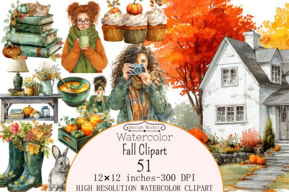 Watercolor Fall Clipart