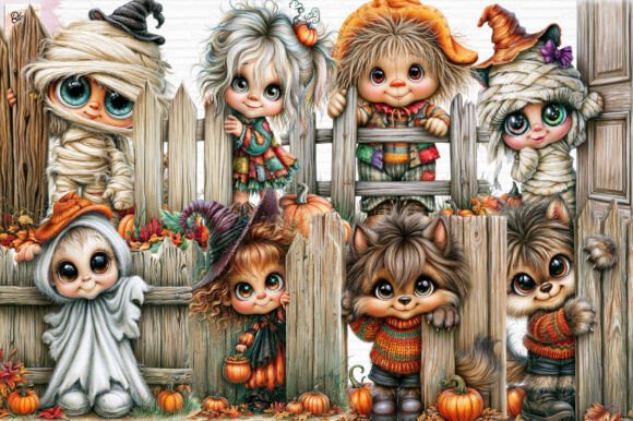 Whimsical Halloween Peeking Clipart PNG