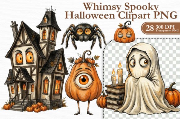 Whimsy Spooky Halloween Clipart PNG