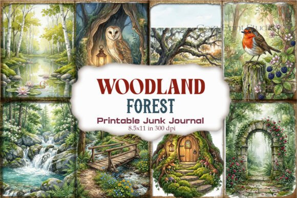 Woodland Forest Junk Journal Pages