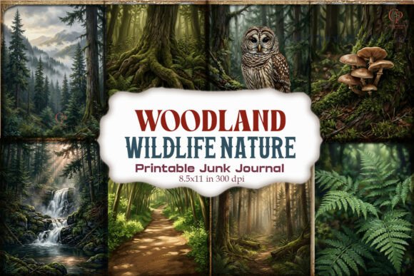 Woodland Wildlife Junk Journal Pages