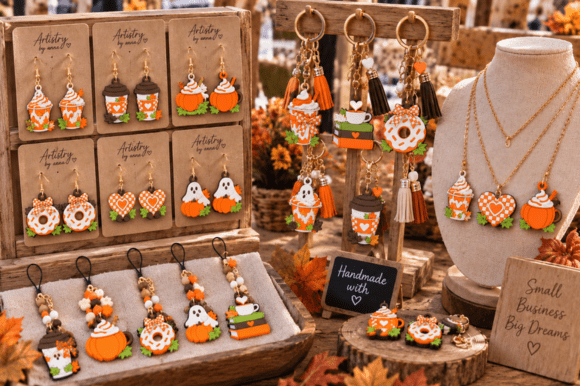 10 Fall Autumn Treats Charms 3MF File – Multicolour 3D Print Charms - Image 3