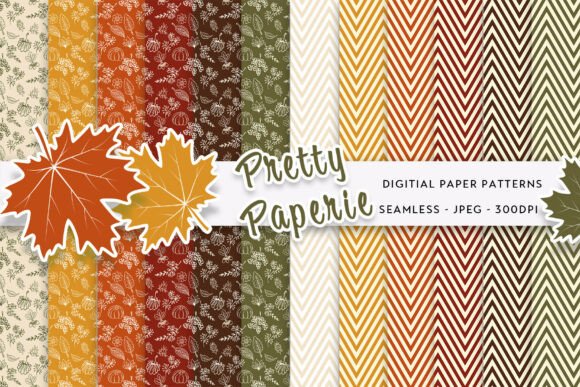 12 Autumn Digital Paper Backgrounds