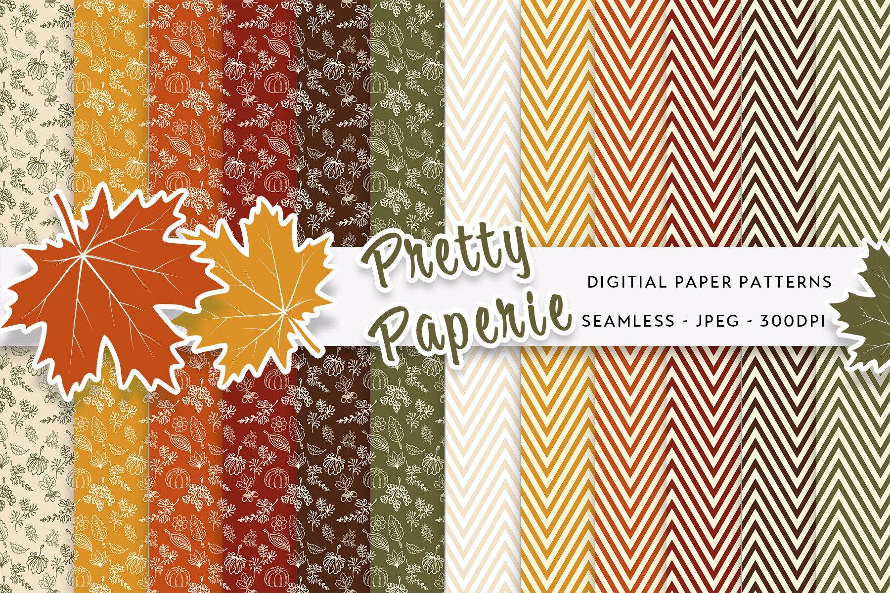 12 Autumn Digital Paper Backgrounds