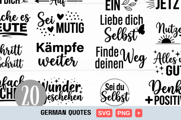 German Motivational Quotes Svg Bundle Graphics