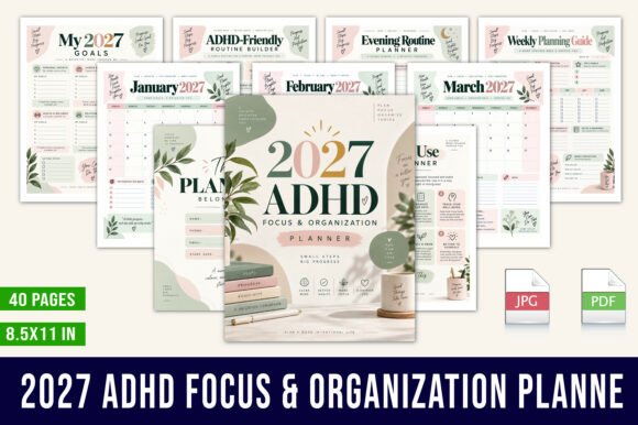 🌿 2027 ADHD Focus & Organization Planne