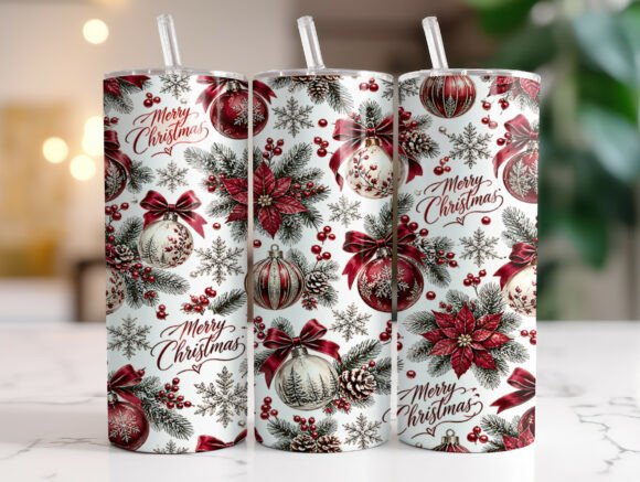 20oz Merry Christmas Ornament Tumbler