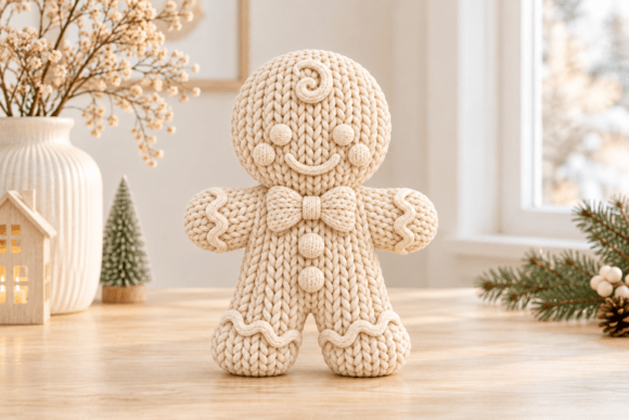 Knitted Gingerbread Man STL – Christmas 3D Print File for FDM & Resin - Image 1