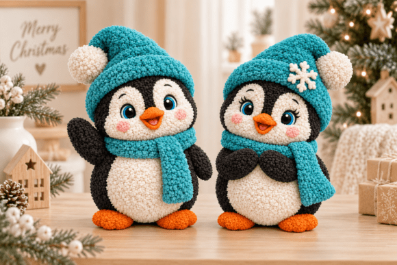 3D Print STL Knitted Penguin Duo - Christmas Winter Decor Files - Image 2