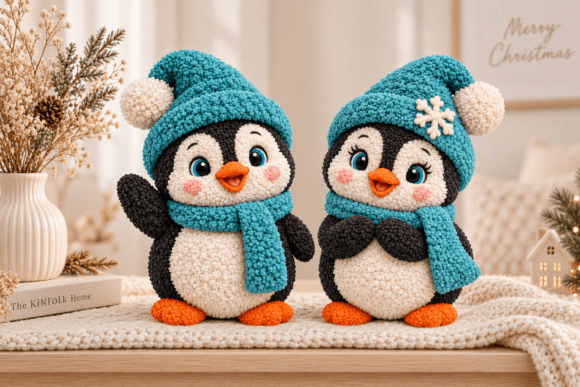 3D Print STL Knitted Penguin Duo - Christmas Winter Decor Files - Image 3