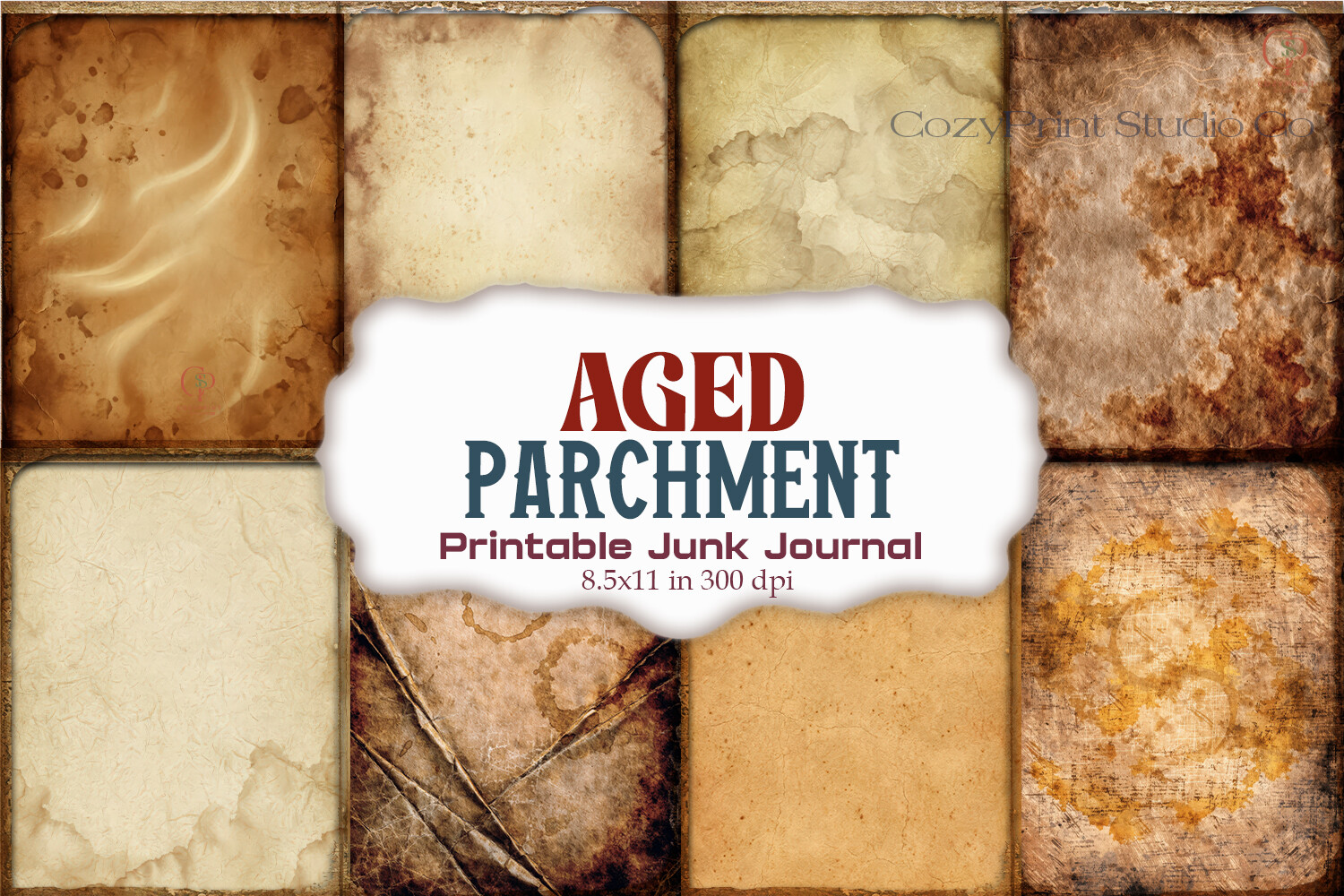 Aged Parchment Antique Junk Journal Page