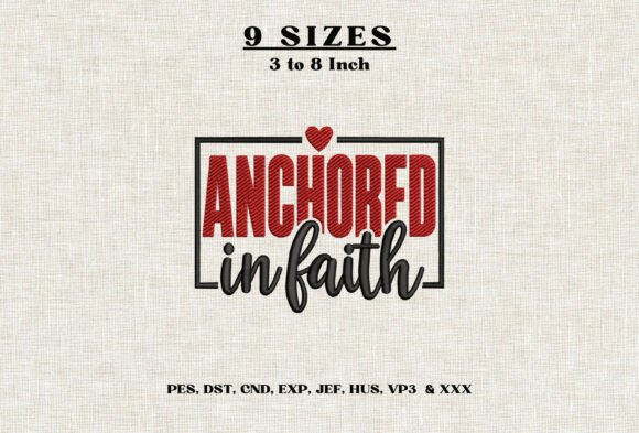 Anchored in Faith Embroidery Design DST