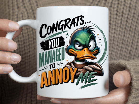 Angry Duck Sarcastic Funny Mug Wrap