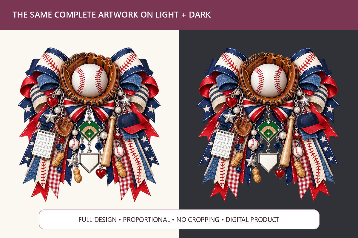 Baseball Charm Bow