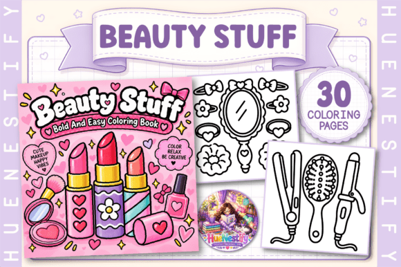 Beauty Stuff Bold and Easy Coloring Book