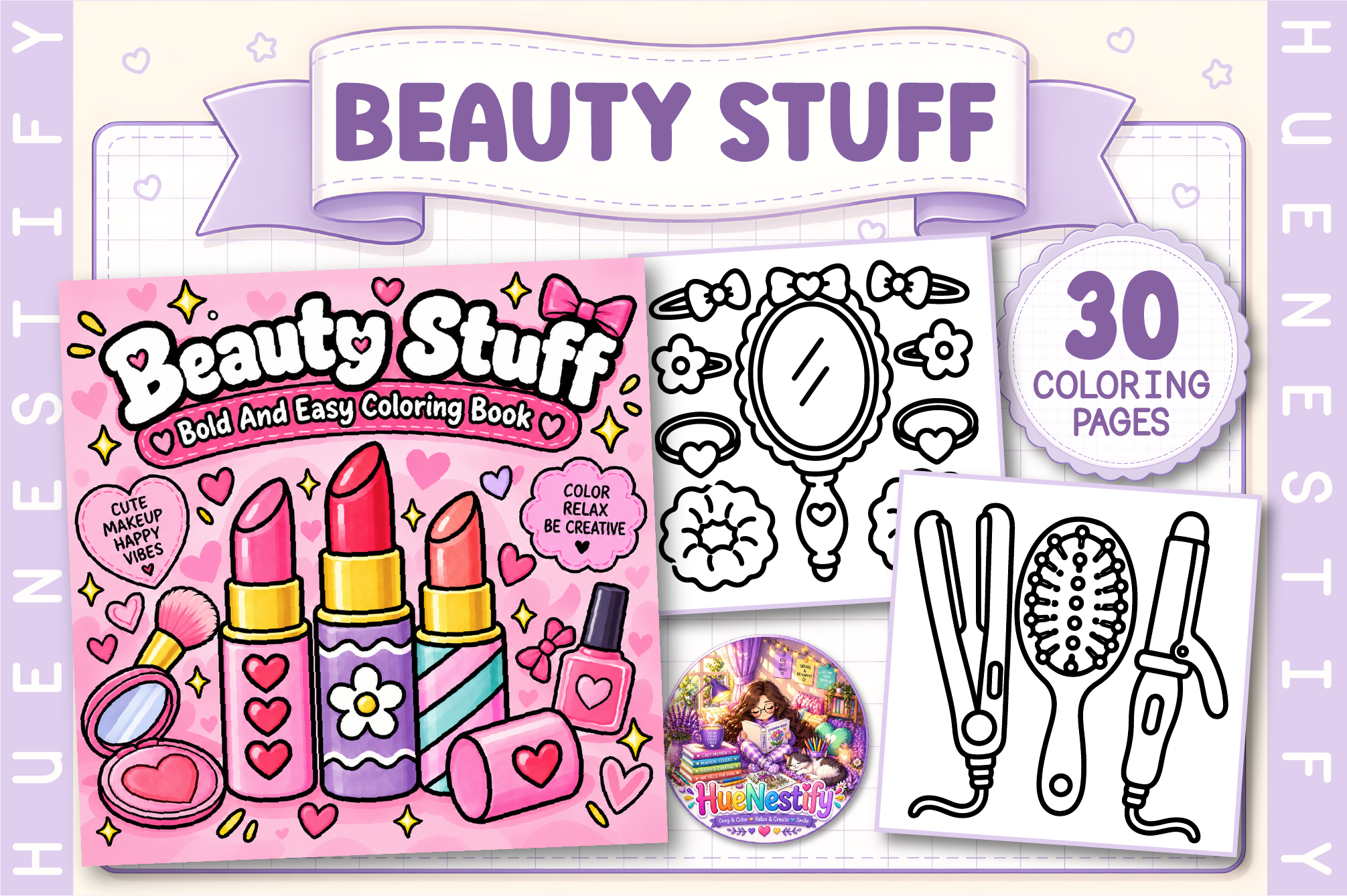 Beauty Stuff Bold and Easy Coloring Book