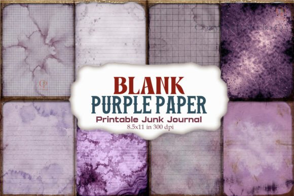 Blank Purple Textured Junk Journal Paper