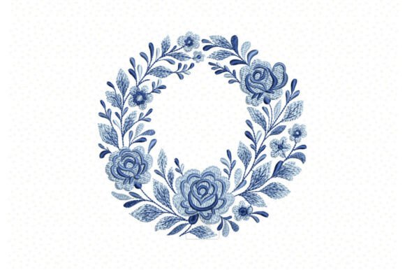 Blue Floral Wreath