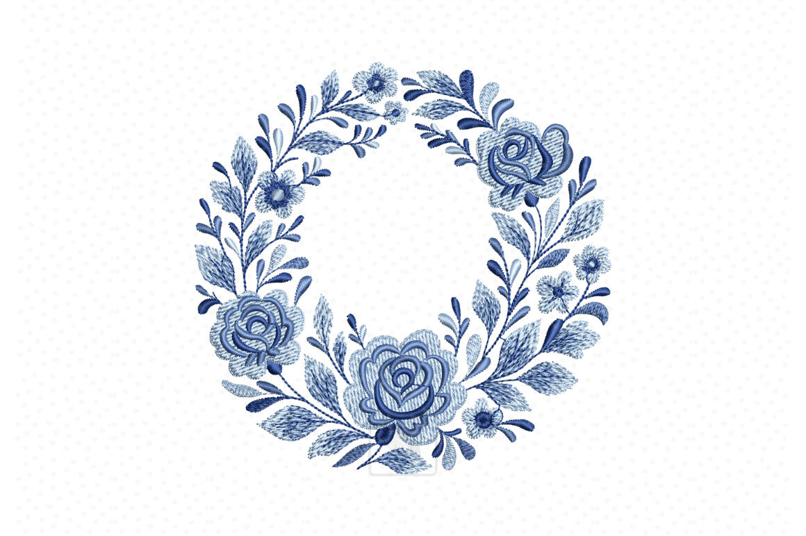 Blue Floral Wreath