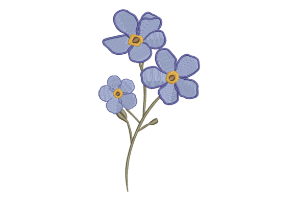 Blue Wildflower Stem