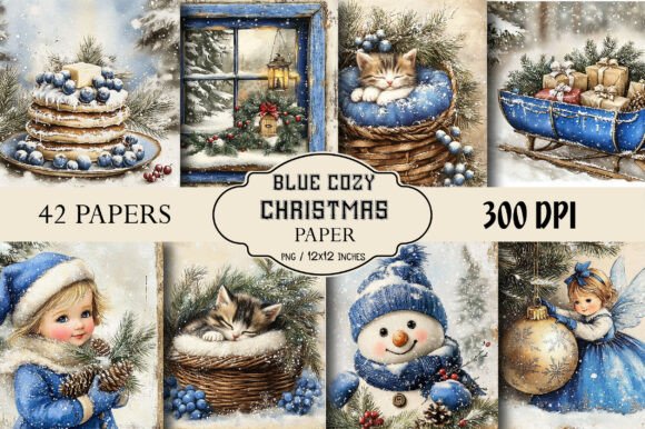 Blue Cozy Christmas Paper