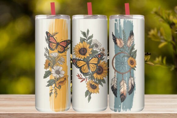Boho Butterfly Dreamcatcher Tumbler Wrap