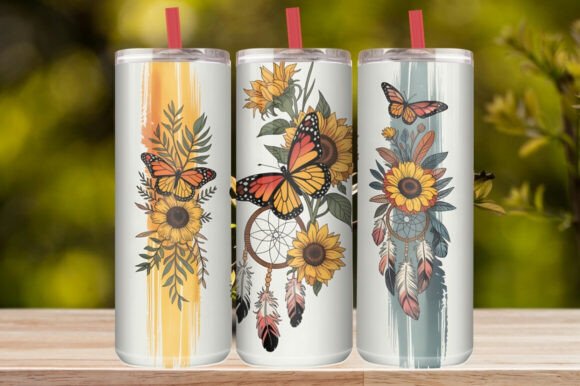 Boho Butterfly Dreamcatcher Tumbler Wrap