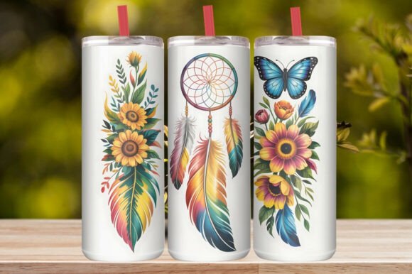 Boho Butterfly Dreamcatcher Tumbler Wrap