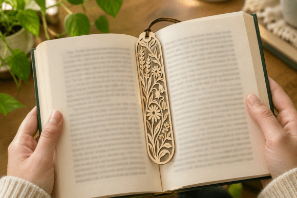 Botanical Oval Bookmark SVG