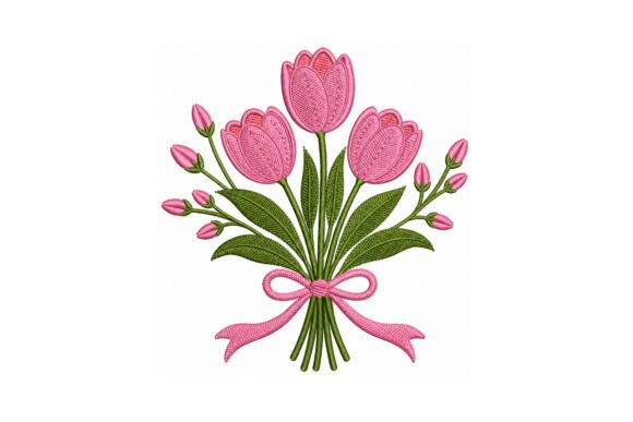 Botanical Tulip Spring Flowers Bouquet