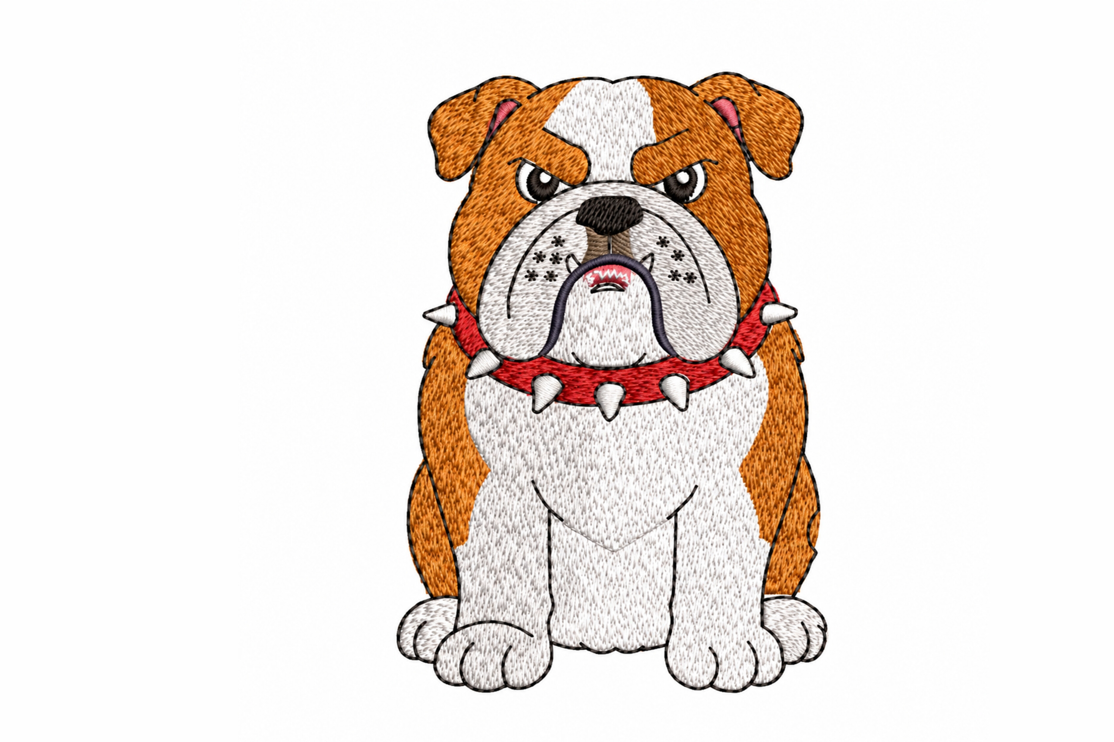 Bulldog Mascot Machine Embroidery Design
