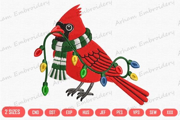 Christmas Cardinal Bird with Lights