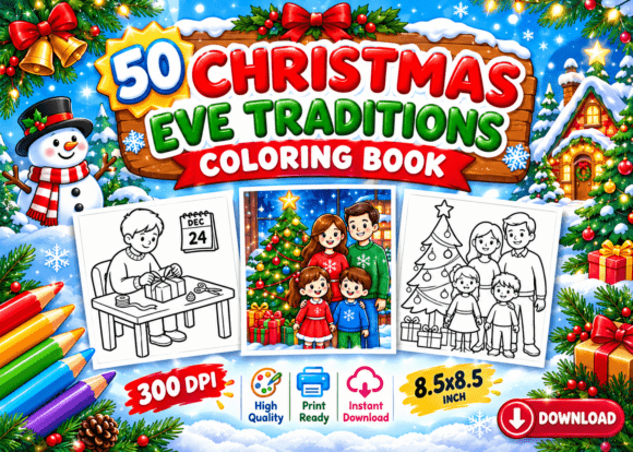 Christmas Eve Traditions Coloring Book
