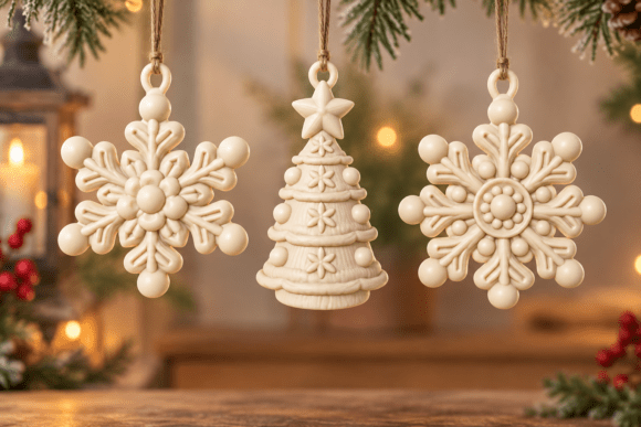 Christmas Spiral Tree Set 3D Print - 4 Modern Spiral Trees with Star Toppers - Image 19
