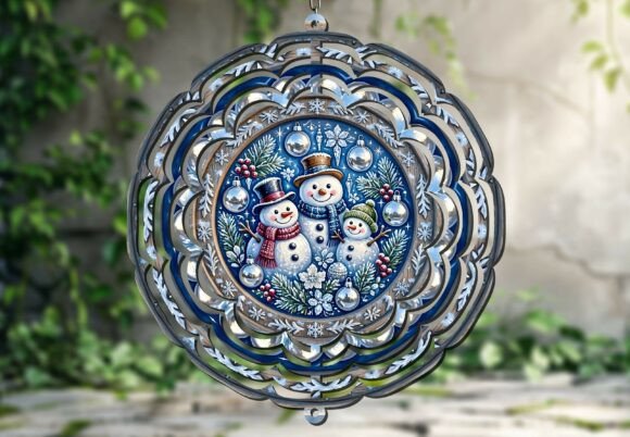 Christmas Snowman Family Wind Spinner