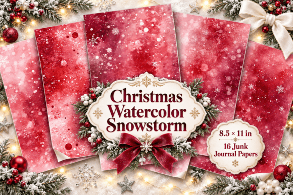Christmas Watercolor Snowstorm