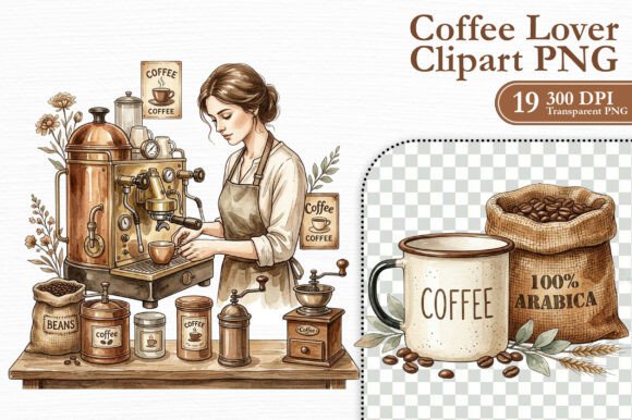 Coffee Lover Clipart PNG