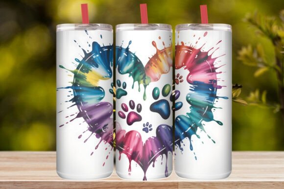 Colorful Dog Lover 20oz Tumbler Wrap
