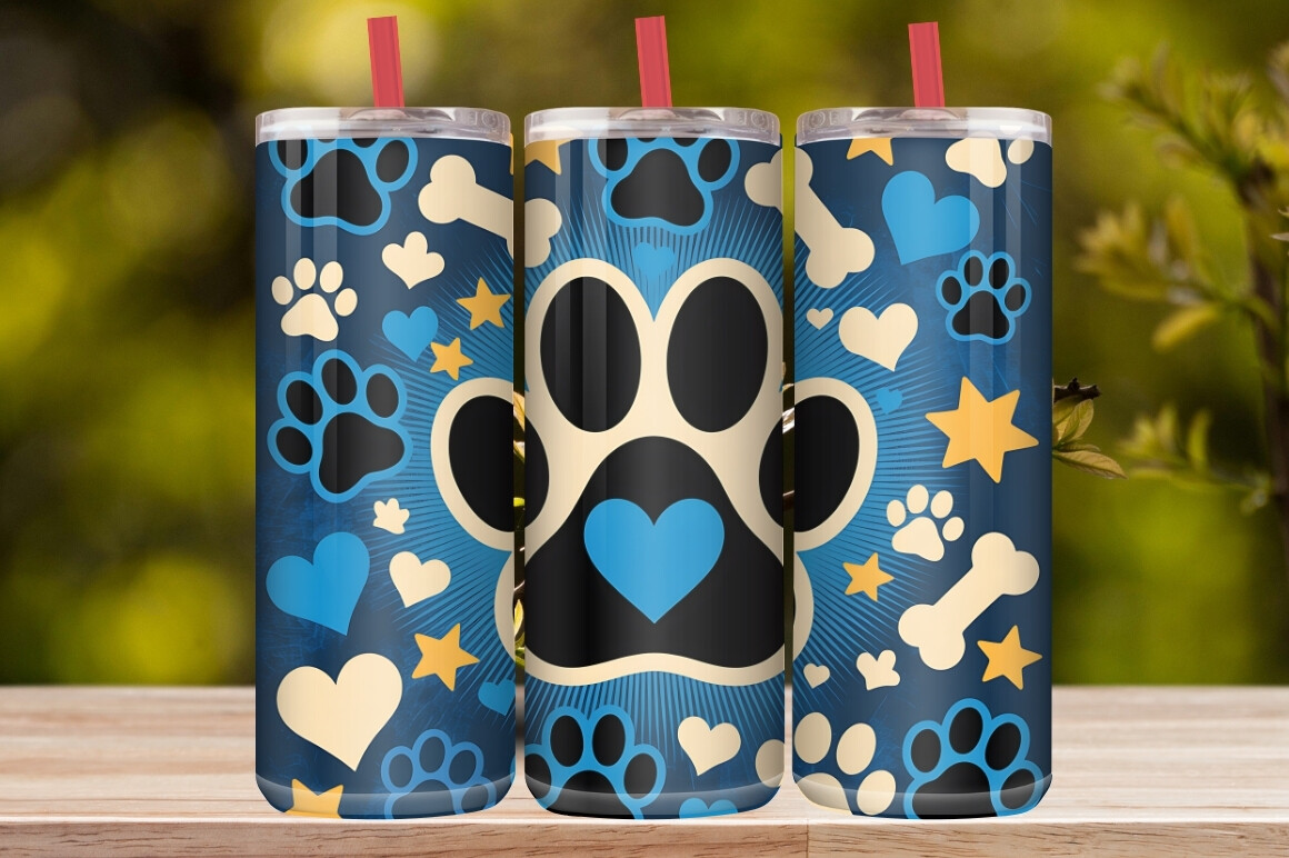 Colorful Dog Lover 20oz Tumbler Wrap
