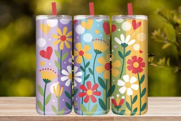 Colorful Floral Tumbler Wrap