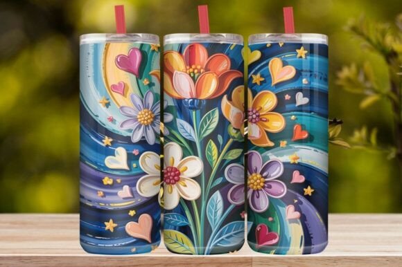 Colorful Floral Tumbler Wrap