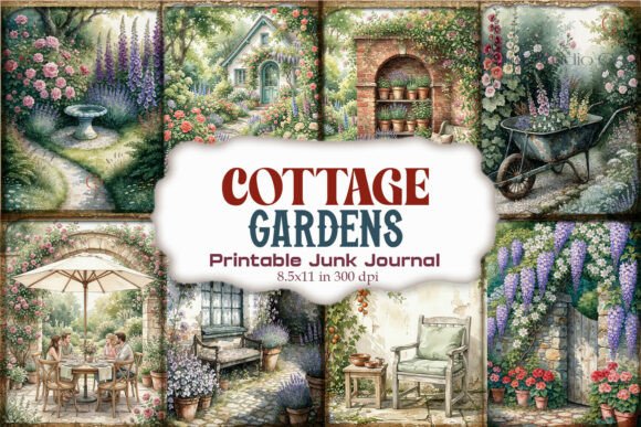 Cottage Garden Floral Junk Journal Pages