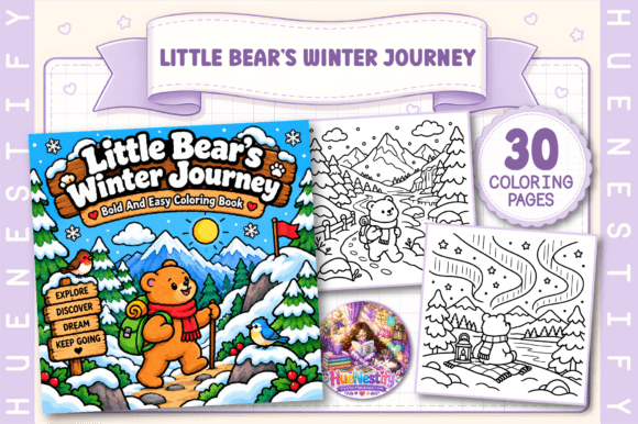 Cozy Bear Winter Journey Coloring Book