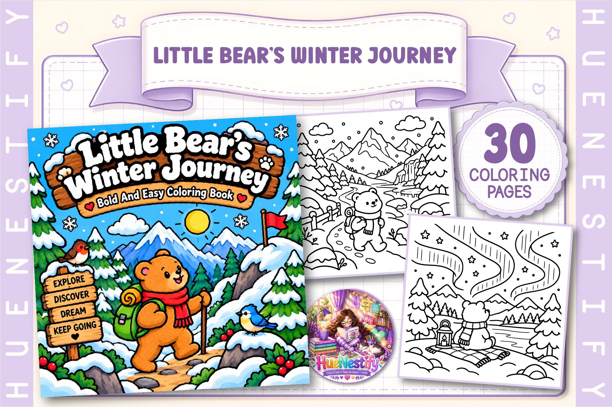 Cozy Bear Winter Journey Coloring Book