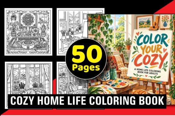 Cozy Home Life Coloring Book for Adults