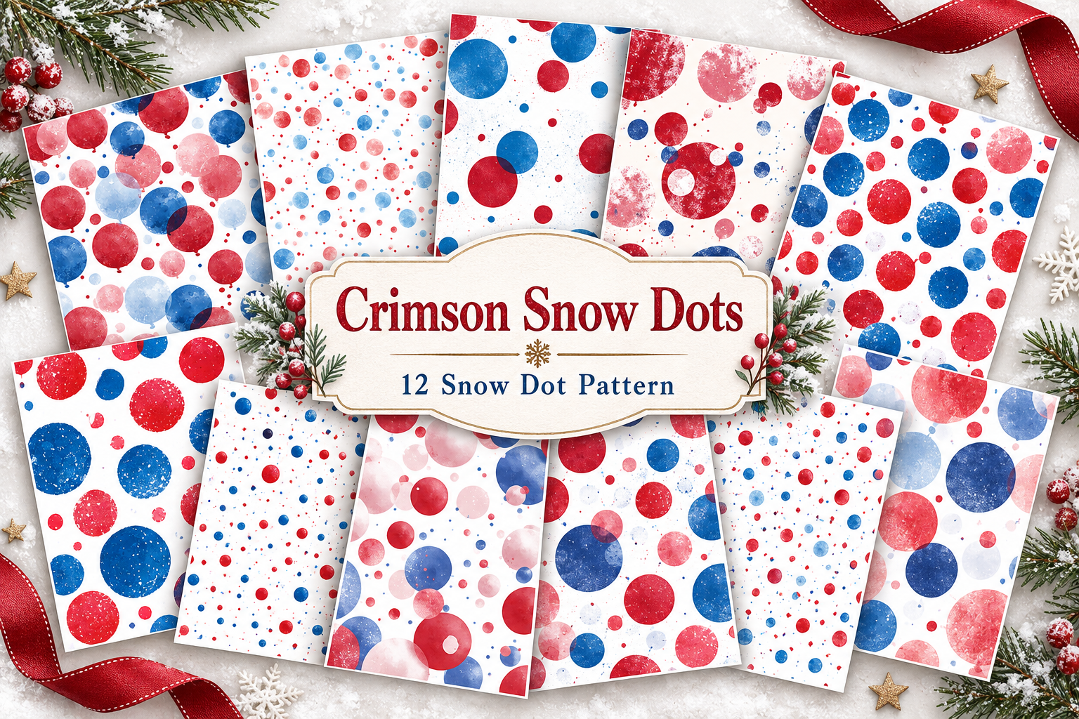Crimson Snow Dots