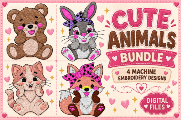 Cute Animals Embroidery Bundle