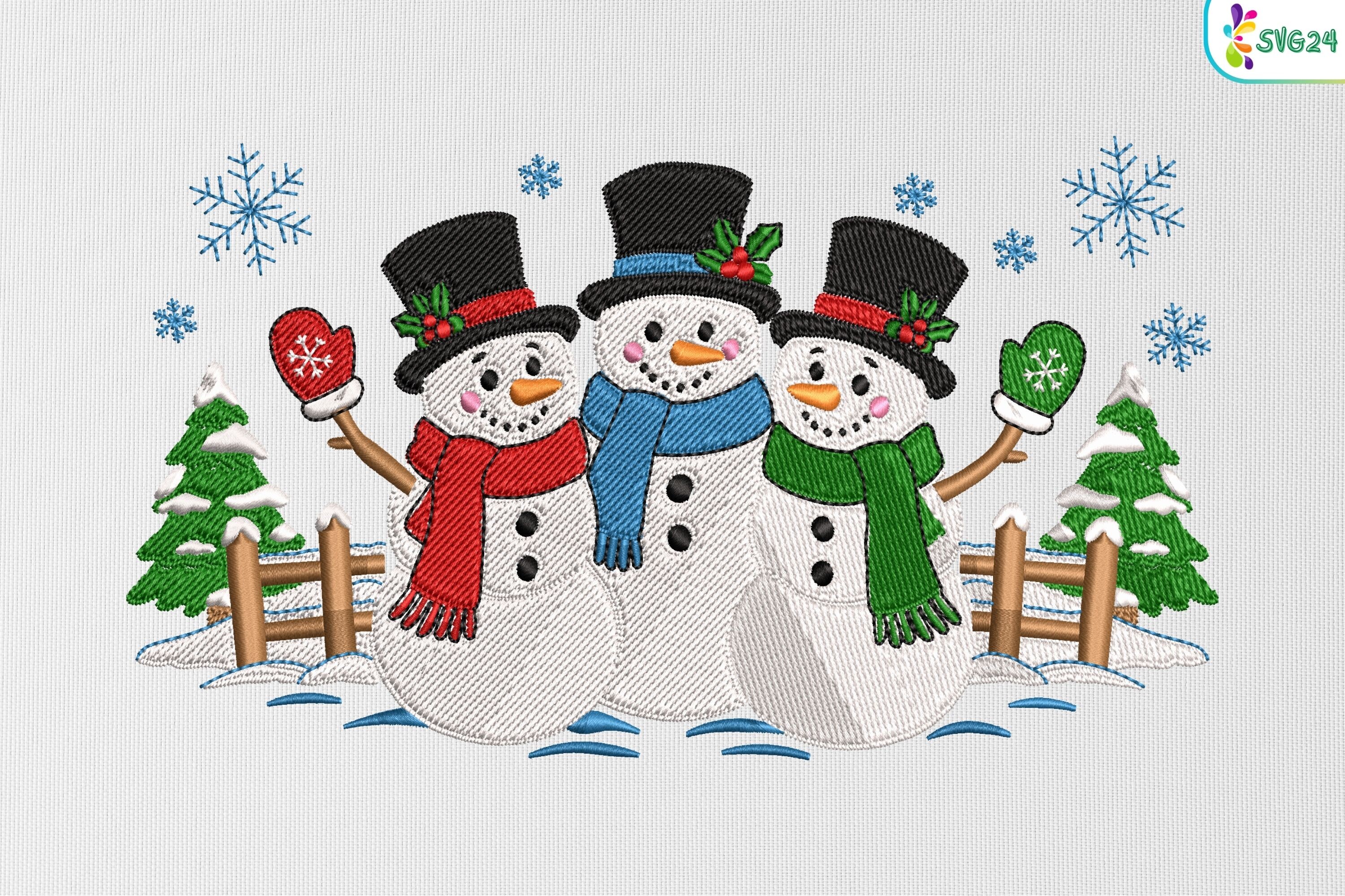Cute Winter Snowman Trio