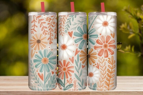 Daisy Floral Tumbler Wrap
