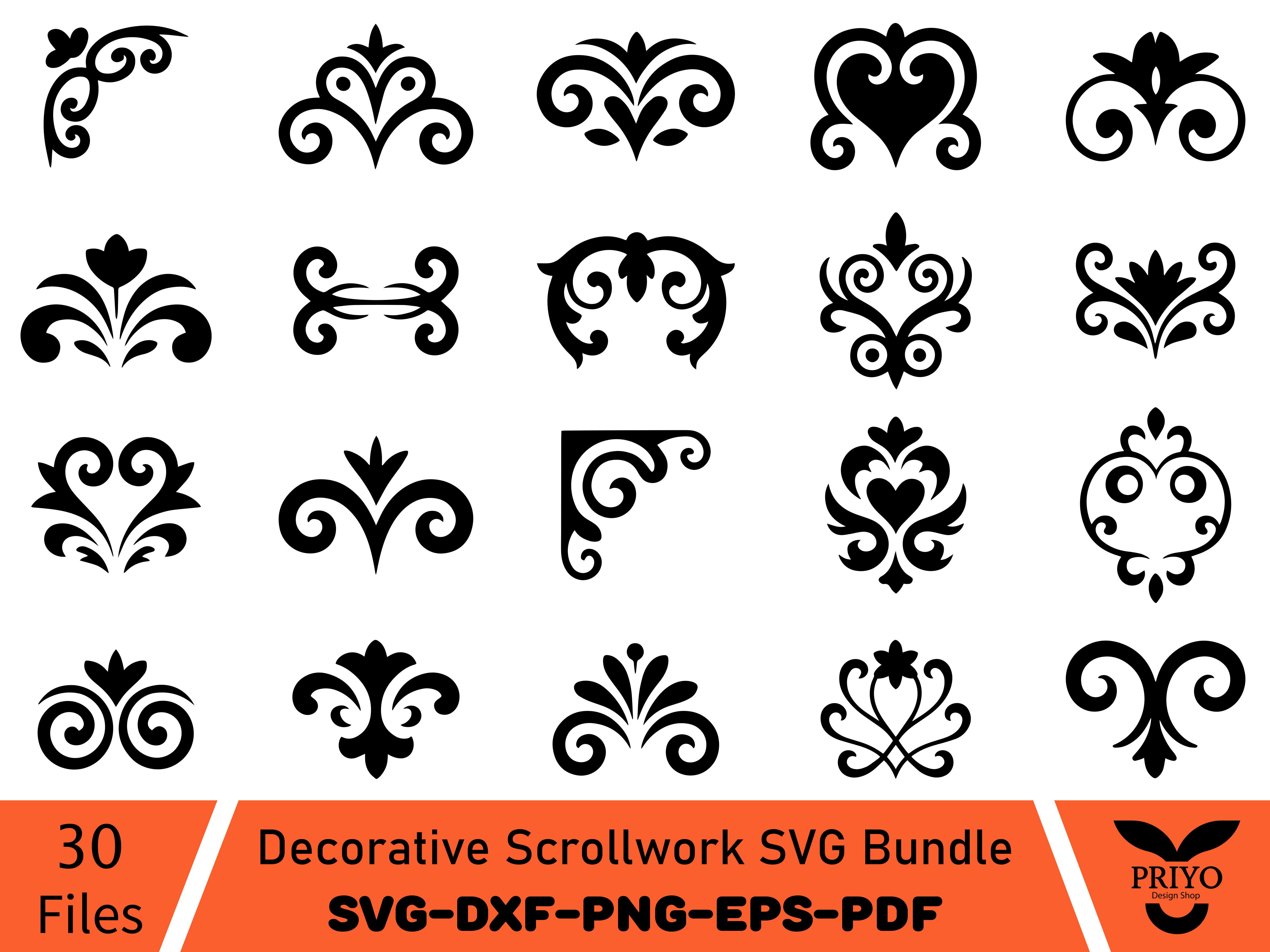 Decorative Scrollwork SVG Bundle